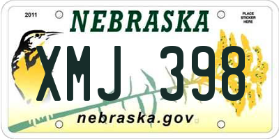 NE license plate XMJ398
