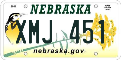 NE license plate XMJ451