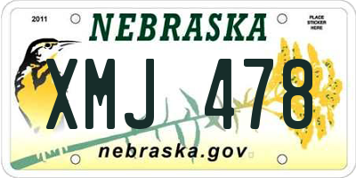 NE license plate XMJ478