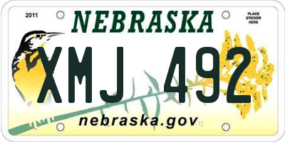 NE license plate XMJ492