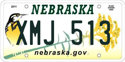 NE license plate XMJ513