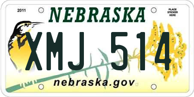 NE license plate XMJ514