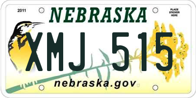 NE license plate XMJ515