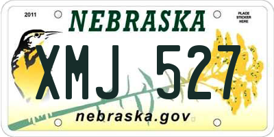 NE license plate XMJ527