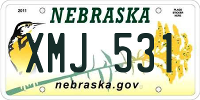 NE license plate XMJ531