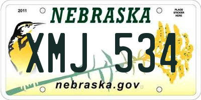 NE license plate XMJ534