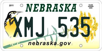 NE license plate XMJ535
