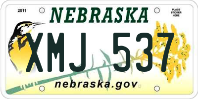 NE license plate XMJ537