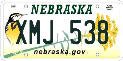 NE license plate XMJ538