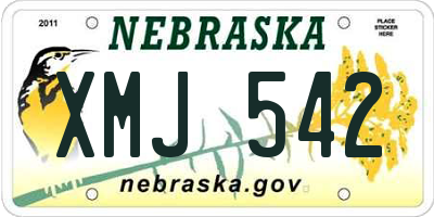 NE license plate XMJ542