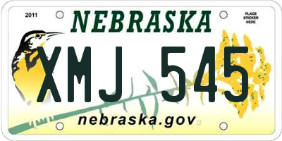 NE license plate XMJ545
