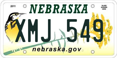 NE license plate XMJ549