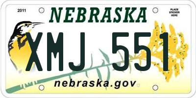 NE license plate XMJ551