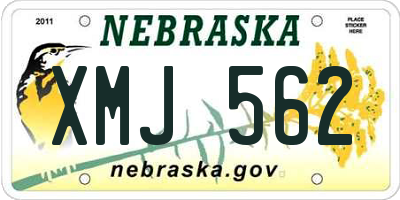 NE license plate XMJ562
