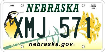 NE license plate XMJ571