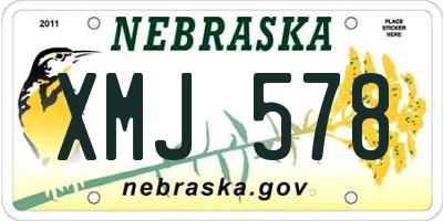 NE license plate XMJ578