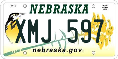 NE license plate XMJ597