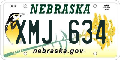 NE license plate XMJ634