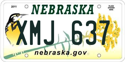 NE license plate XMJ637