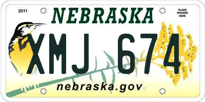 NE license plate XMJ674