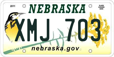 NE license plate XMJ703