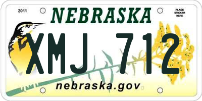 NE license plate XMJ712