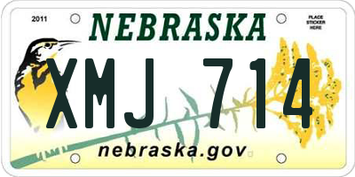 NE license plate XMJ714
