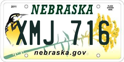 NE license plate XMJ716