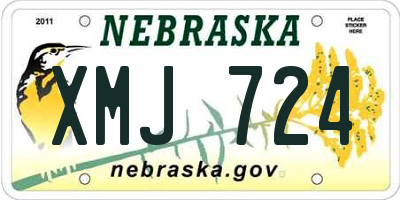NE license plate XMJ724