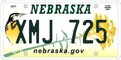 NE license plate XMJ725