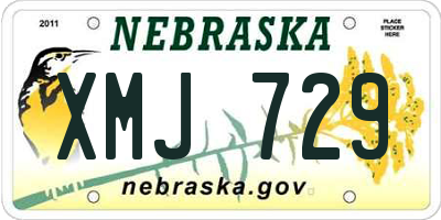 NE license plate XMJ729