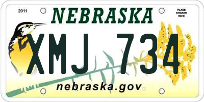 NE license plate XMJ734
