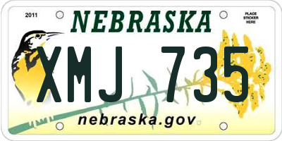 NE license plate XMJ735