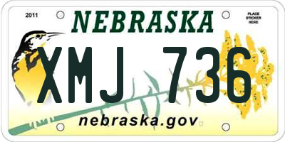 NE license plate XMJ736