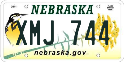 NE license plate XMJ744