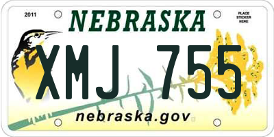 NE license plate XMJ755