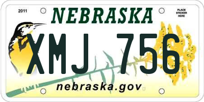 NE license plate XMJ756