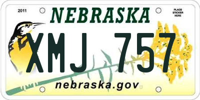 NE license plate XMJ757