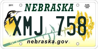 NE license plate XMJ758