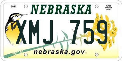 NE license plate XMJ759
