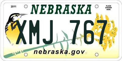 NE license plate XMJ767