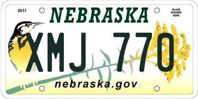 NE license plate XMJ770