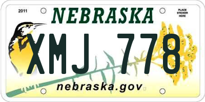 NE license plate XMJ778