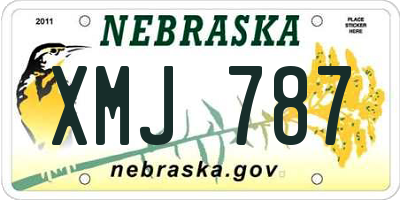 NE license plate XMJ787