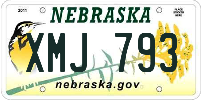 NE license plate XMJ793