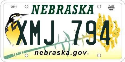 NE license plate XMJ794