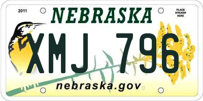 NE license plate XMJ796