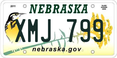 NE license plate XMJ799