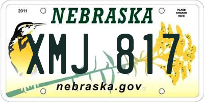 NE license plate XMJ817