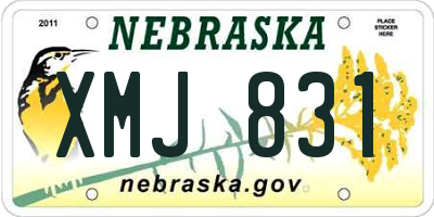 NE license plate XMJ831